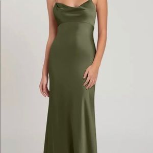 Jenny Yoo Cowl Satin Dress